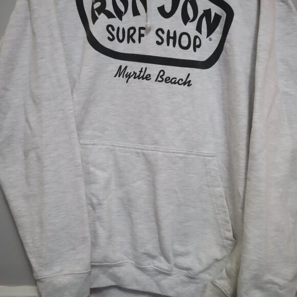 Vintage Ron Jon Surf Shop Spell Out Big Logo Hoodie Gray - Picture 3 of 5